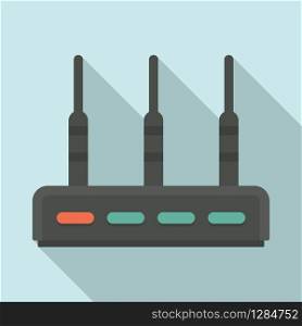 Communication router icon. Flat illustration of communication router vector icon for web design. Communication router icon, flat style
