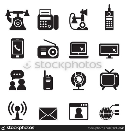 Communication Technology icons set Vector