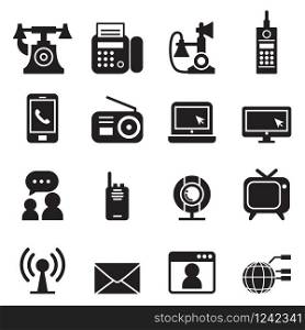 Communication Technology icons set Vector
