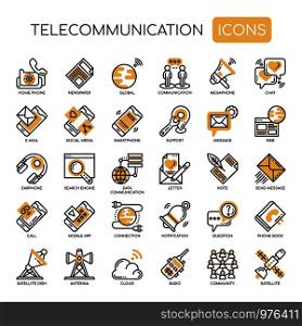 Communication , Thin Line and Pixel Perfect Icons