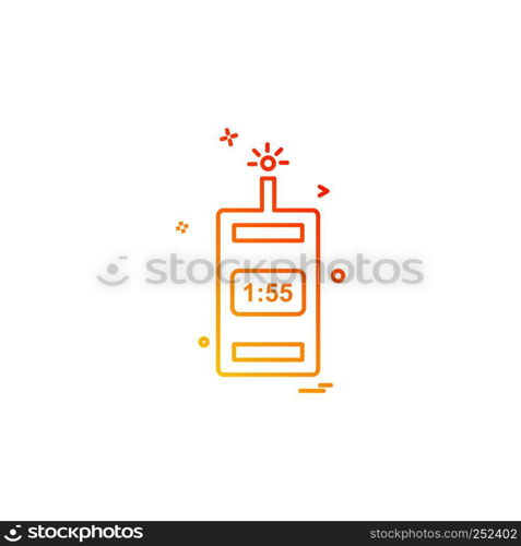 communication time device police radio phone icon vector design