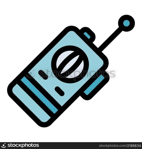 Communication walkie talkie icon. Outline communication walkie talkie vector icon color flat isolated. Communication walkie talkie icon color outline vector
