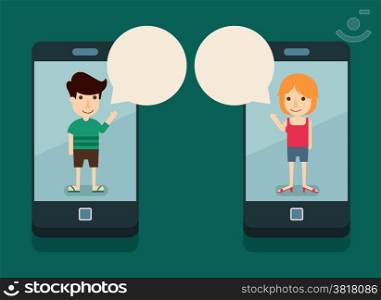 communication with smartphone , eps10 vector format