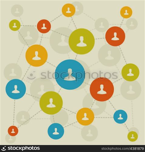 Communications of people in the global world. A vector illustration