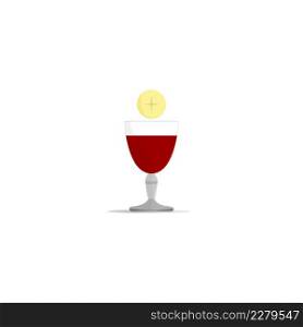 Communion icon in different colors. Wine and bread symbol of Christianity. 