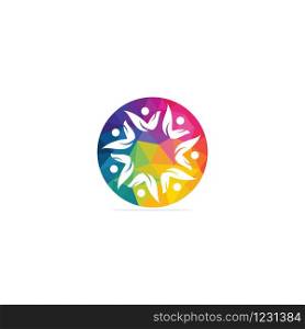Community abstract logo. Happy People logo. Teamwork symbol. Social logo. Partnership people icon.