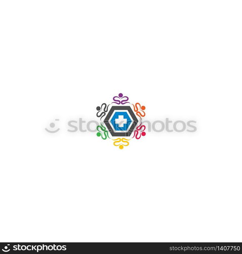 Community care, Hospital care, Clinic care logo icon illustration