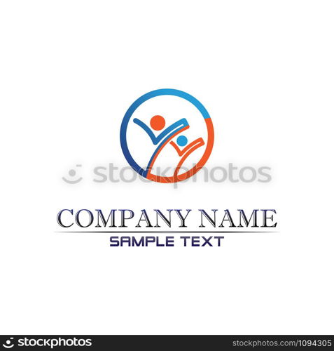 Community Care Logo People Icons In Circle Vector Concept Engagement Togetherness