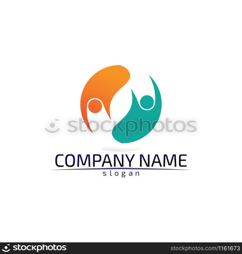 Community Care Logo People Icons In Circle Vector Concept Engagement Togetherness