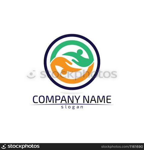 Community Care Logo People Icons In Circle Vector Concept Engagement Togetherness