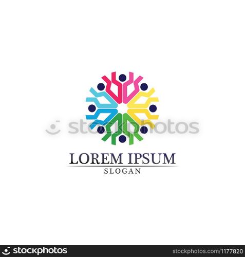 Community Care Logo People Icons In Circle Vector Concept Engagement Togetherness