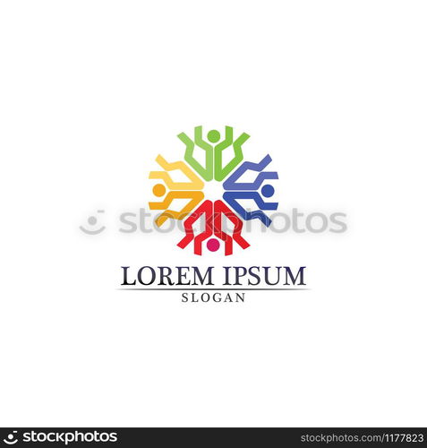 Community Care Logo People Icons In Circle Vector Concept Engagement Togetherness