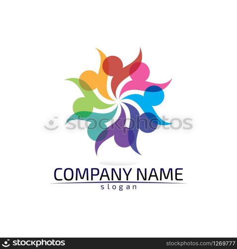 Community Care Logo People Icons In Circle Vector Concept Engagement Togetherness