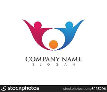 community care Logo template . Adoption and community care Logo template vector icon