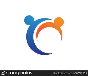 community care Logo template vector icon . Community, network and social icon design template.