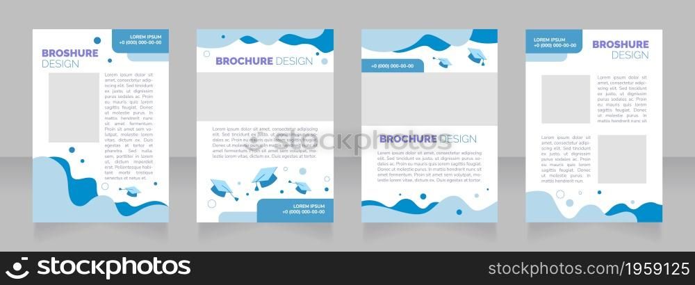 Community college admission blank brochure layout design. Study program. Vertical poster template set with empty copy space for text. Premade corporate reports collection. Editable flyer paper pages. Community college admission blank brochure layout design