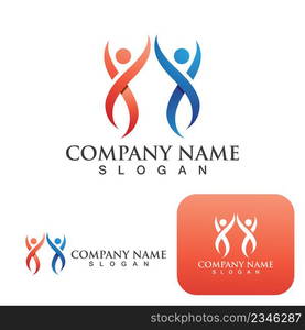 Community group logo, network and social icon vector