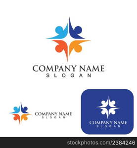 Community group logo, network and social icon vector