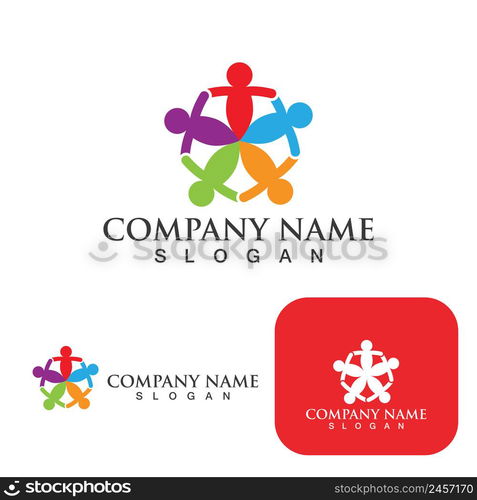 Community group logo, network and social icon vector