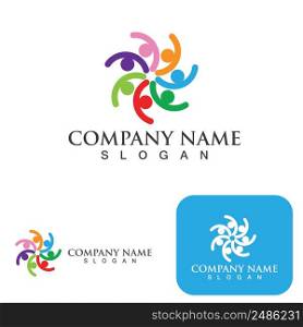 Community group logo, network and social icon vector