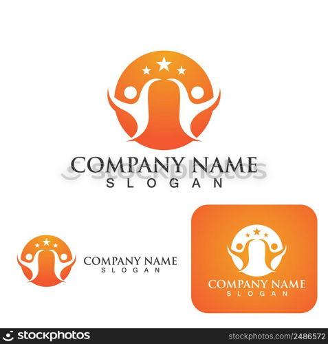 Community group logo, network and social icon vector