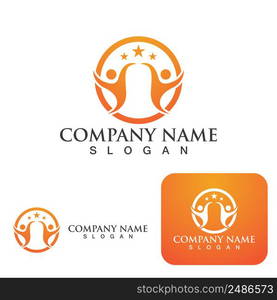 Community group logo, network and social icon vector