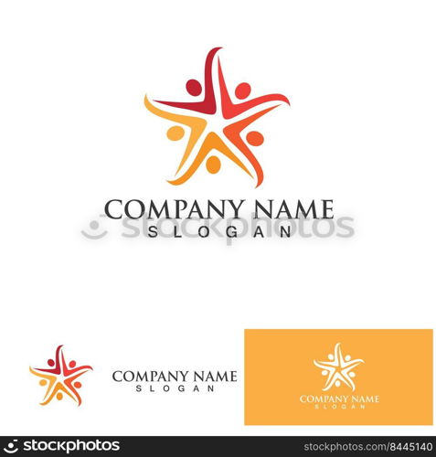 Community group logo, network and social icon vector