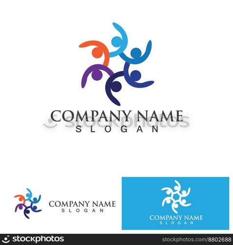 Community group logo, network and social icon vector