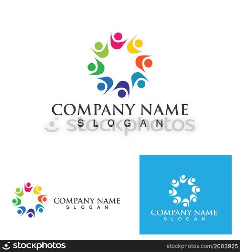 Community group people logo social icon design template