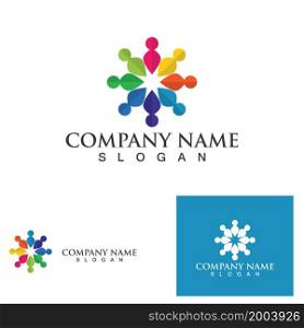 Community group people logo social icon design template