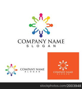 Community group people logo social icon design template