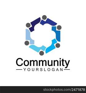 Community Logo Design Template for Teams or Groups.network and social icon design 