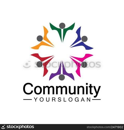 Community Logo Design Template for Teams or Groups.network and social icon design 