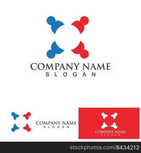 Community Logo Design Template for Teams or Groups.network and social icon design 