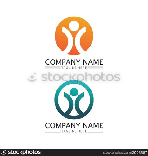 Community logo people work team and business vector logo and design group family