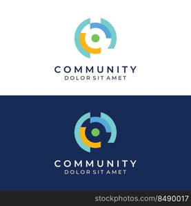 Community logos, community networks, and people check. Logos for teams or groups, kindergartens, and companies.