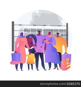 Community migration abstract concept vector illustration. Migrant communities, travelling by car plane train, diaspora, moving to abroad, refugee group, crowd of people abstract metaphor.. Community migration abstract concept vector illustration.