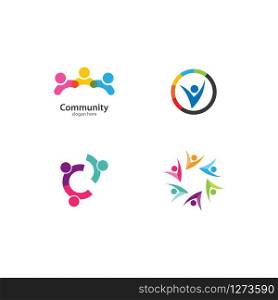 Community, network and social logo design template vector