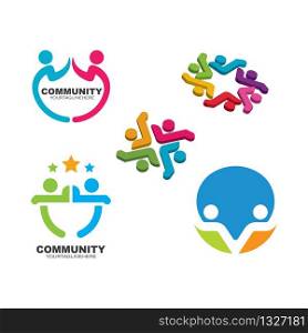 Community, network and social people icon design template