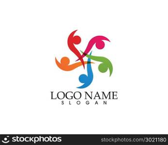 Community people care logo and symbols