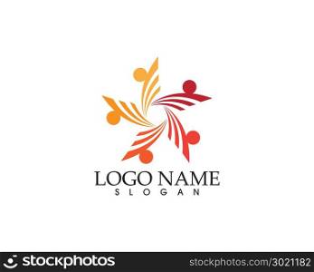 Community people care logo and symbols