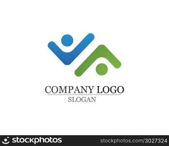 Community people care logo and symbols template. family care love logo and symbols template