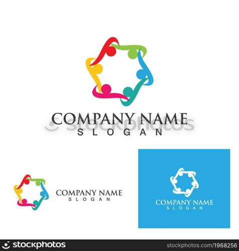 Community people logo, network and social