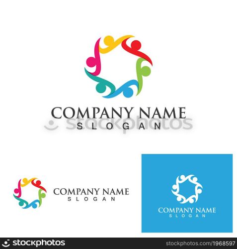 Community people logo, network and social