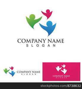 Community people, team group and social logo design template