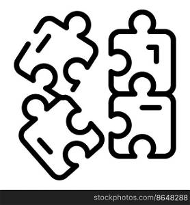 Community puzzle icon outline vector. Corporate trust. Value integrity. Community puzzle icon outline vector. Corporate trust