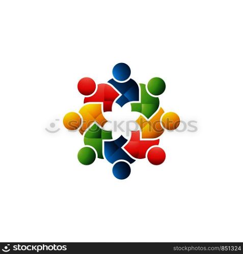 community with colorful logo template