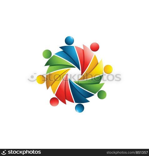 community with colorful logo template