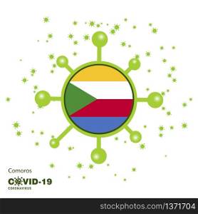 Comoros Coronavius Flag Awareness Background. Stay home, Stay Healthy. Take care of your own health. Pray for Country