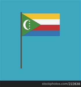 Comoros flag icon in flat design. Independence day or National day holiday concept.